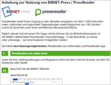 Nutzungsanleitung BIBNET-Press/PressReader und App